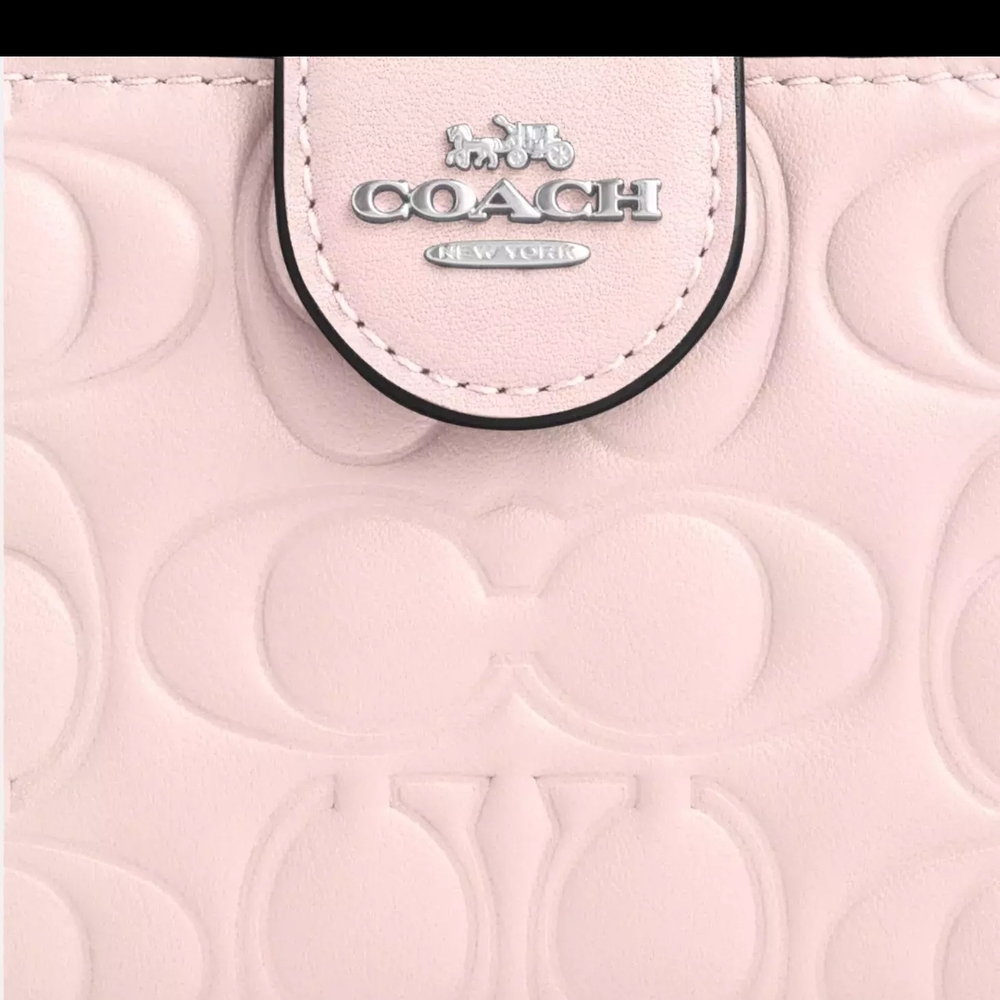 Coach Pink Embossed Leather Wallet - Picture 2 of 5